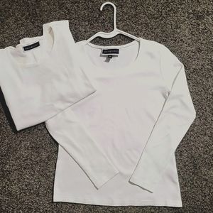 Womens White Long Sleeve Duo. Size XS.
